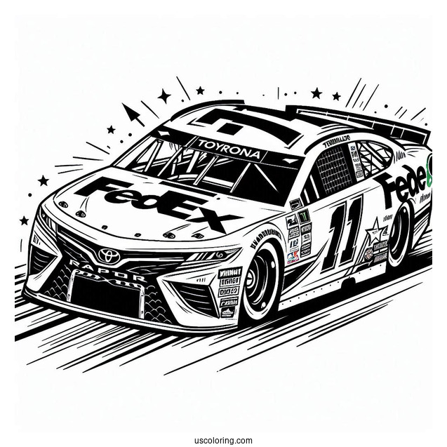 No 11 FedEx Toyota Racing No 24 Raptor Chevrolet NASCAR Coloring Page