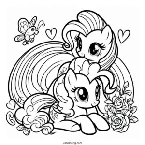 Pinkie Pie and Rainbow Dash Painting to Color