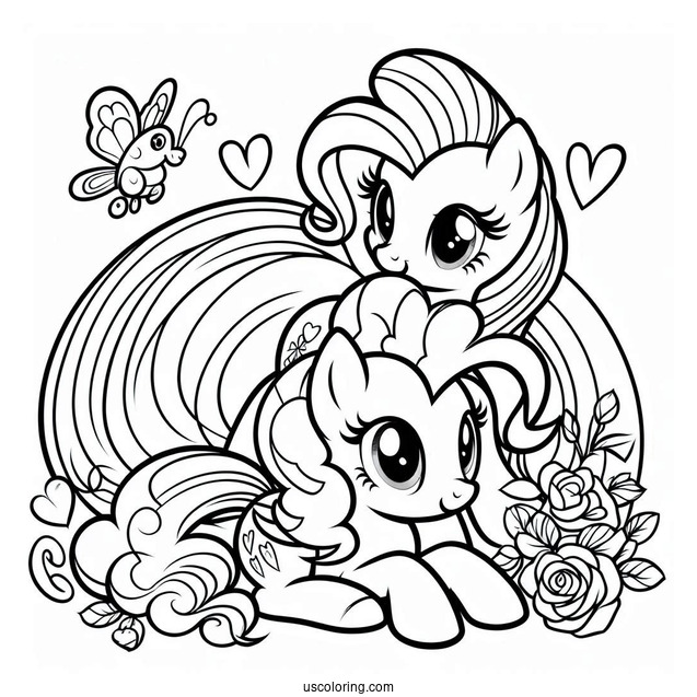 Pinkie Pie and Rainbow Dash Painting to Color