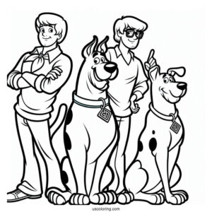 The Scooby Gang Coloring Page For Kids