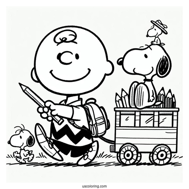 Simple Coloring Sheet Of Charlie Brown