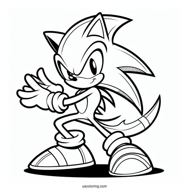 Espio the Chameleon Fighting Stance Coloring Page
