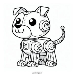 Coloring Page Of Robot Dog To Color
