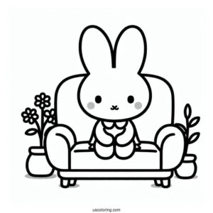 Miffy Coloring Page Of Melanie Sitting On A Couch