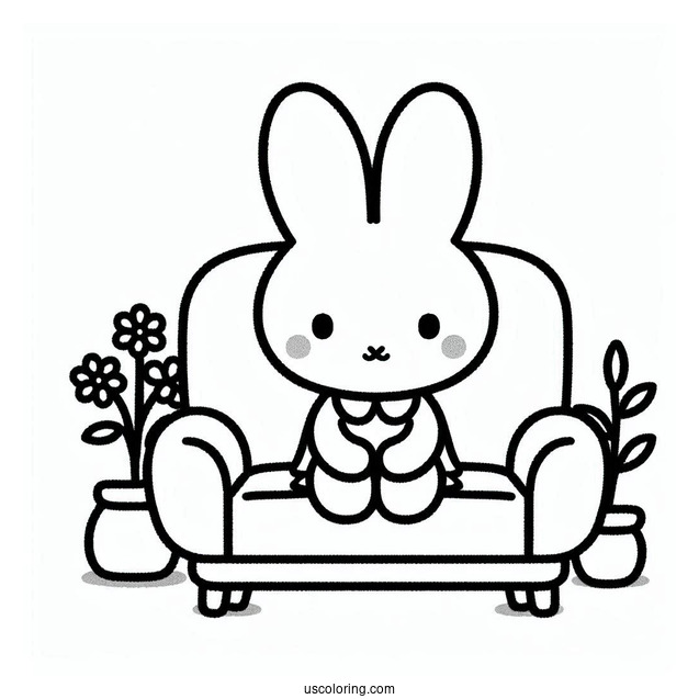 Miffy Coloring Page Of Melanie Sitting On A Couch