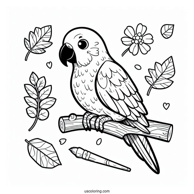 Easy Parrot To Color For Kids