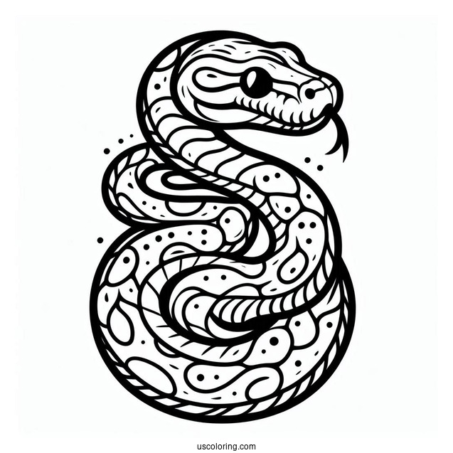 Boa Constrictor Snake To Color