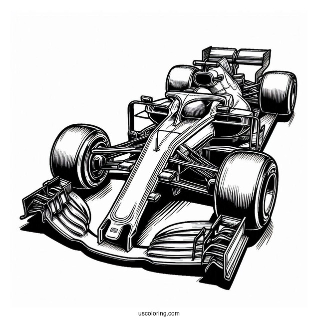 Detailed Coloring Page Of Formula 1 Car