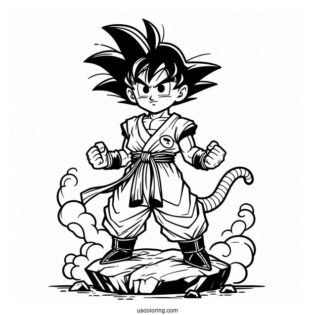 Goku Coloring Page For Kids