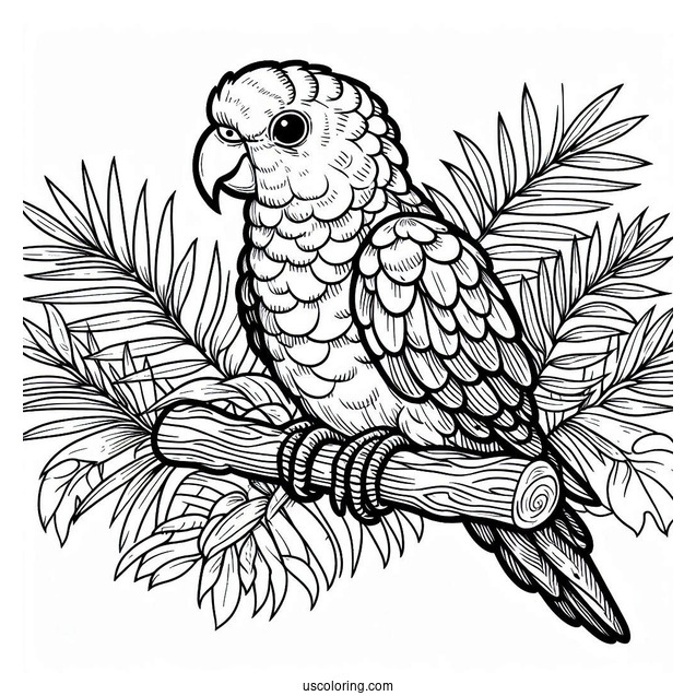Easy To Color Caique Parrot