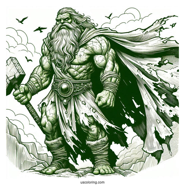 Vintage Incredible Hulk Coloring In