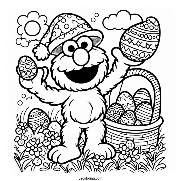 Easter Themed Elmo Coloring Page