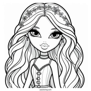 Cloe Bratz Doll Coloring Page For Kids