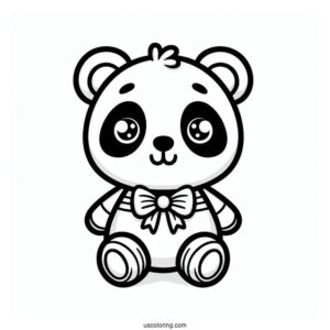 Cute Panda Teddy To Color For Kids