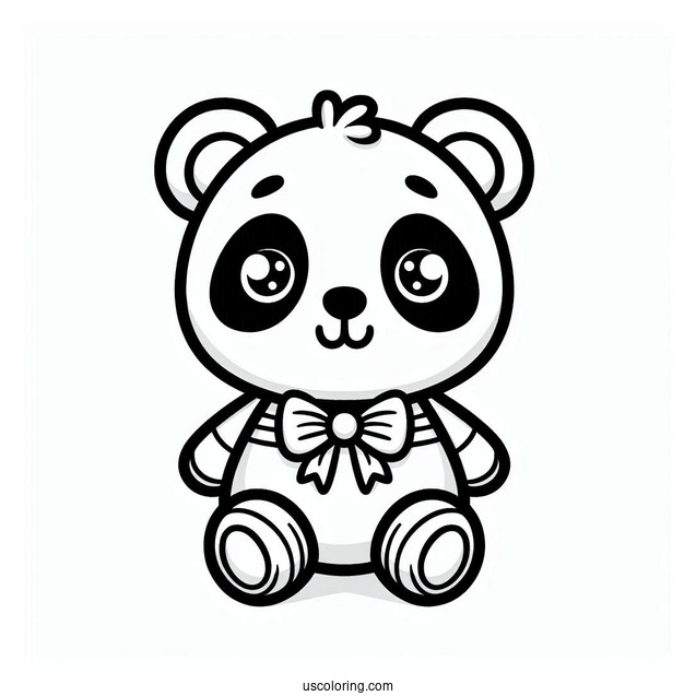 Cute Panda Teddy To Color For Kids