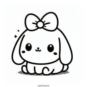 Pompompurin With Ear Up Coloring Page For Preschoolers