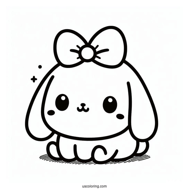 Pompompurin With Ear Up Coloring Page For Preschoolers