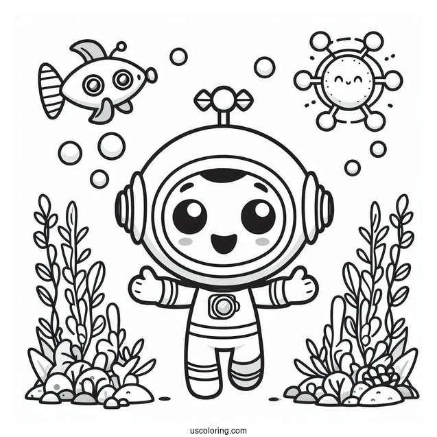 Octonauts Coloring Page Of Paani With Open Arms For Preschoolers