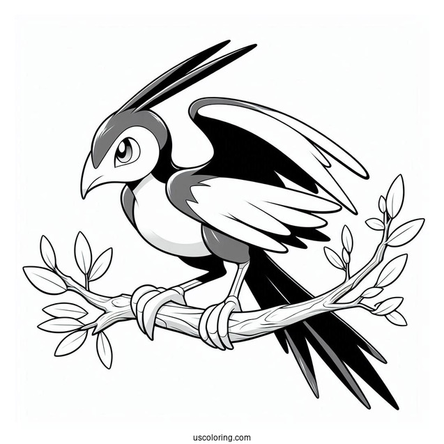 Corviknight Perched On A Branch