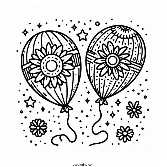 Two Easy Balloons To Color