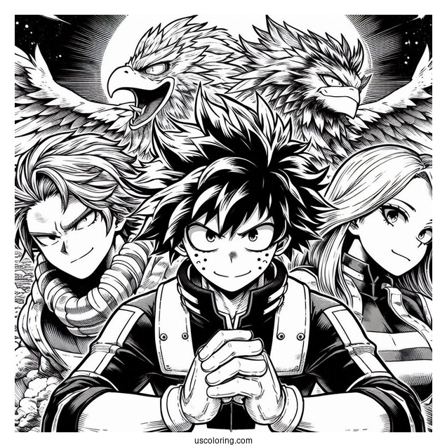 My Hero Academia Coloring Page Of Full Poster