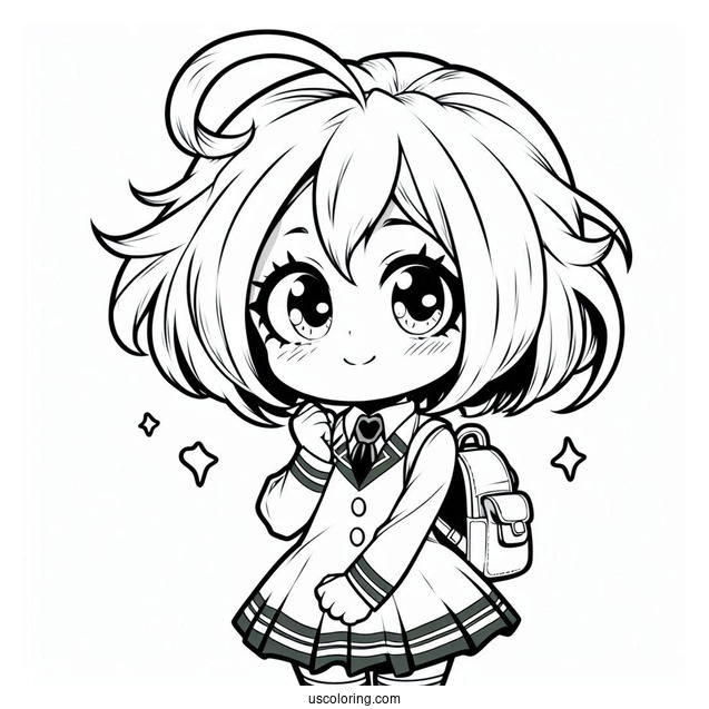 My Hero Academia Coloring Page Of Cute Chibi Eri