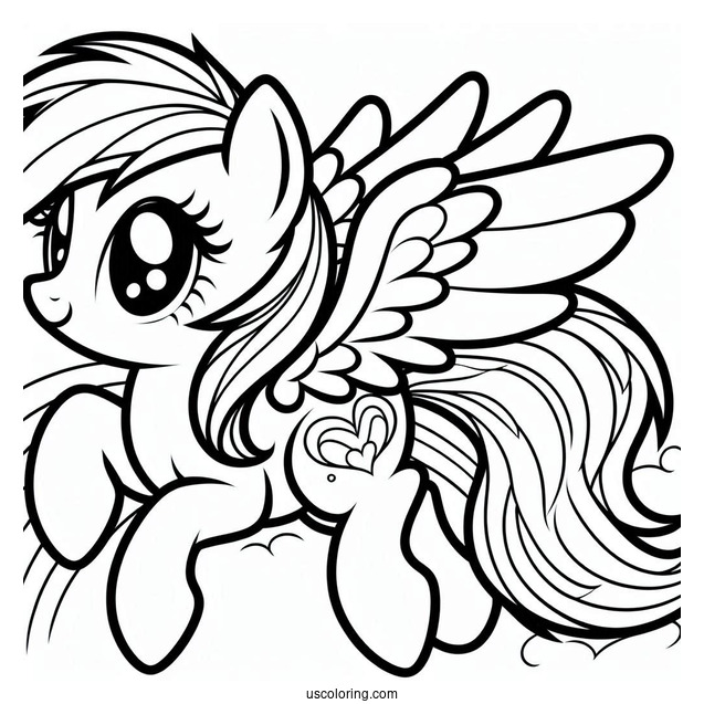 Cartoon Rainbow Dash Coloring In