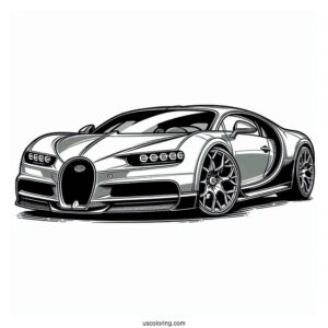 Easy Outline Of Bugatti Coloring Page Chiron For Kids