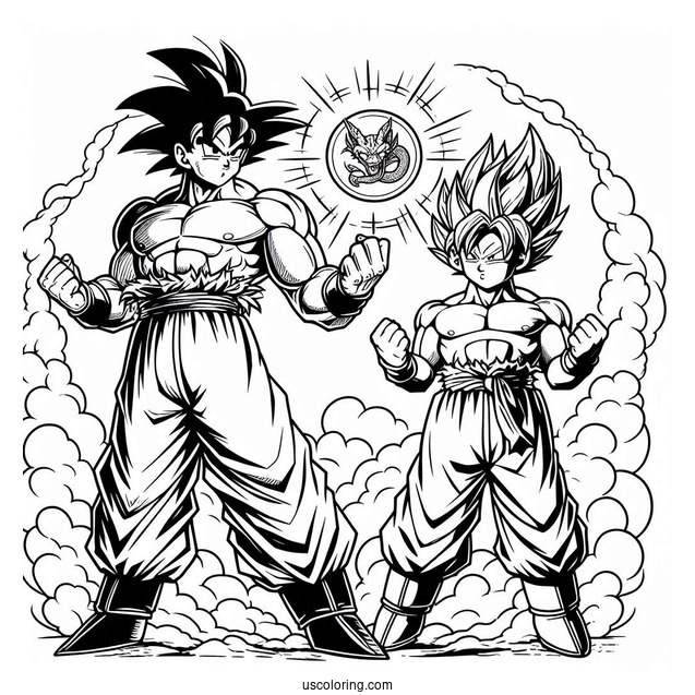 Detailed Dragon Ball Z Art With Iconic Characters To Color