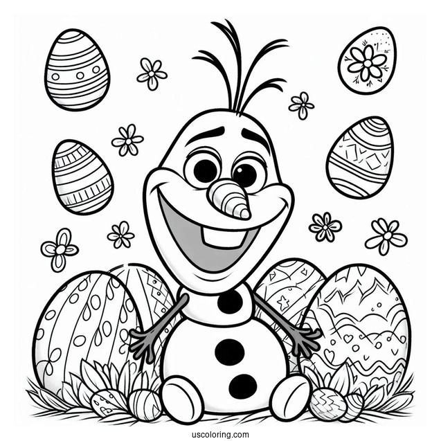 Easter Themed Olaf Coloring Page