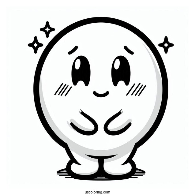 Simple Outline Of Shy Guy Coloring Page For Preschoolers