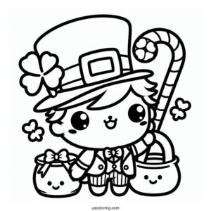Kawaii Themed St Patrick_s Day Leprechaun