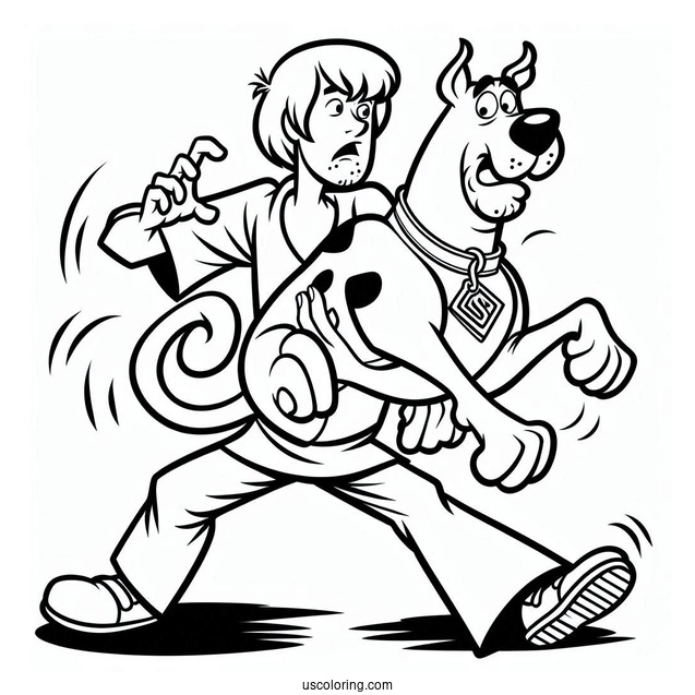 Scared Scooby-Doo Being Held By Shaggy