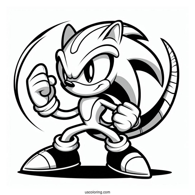 Espio the Chameleon Fighting Stance Coloring Page