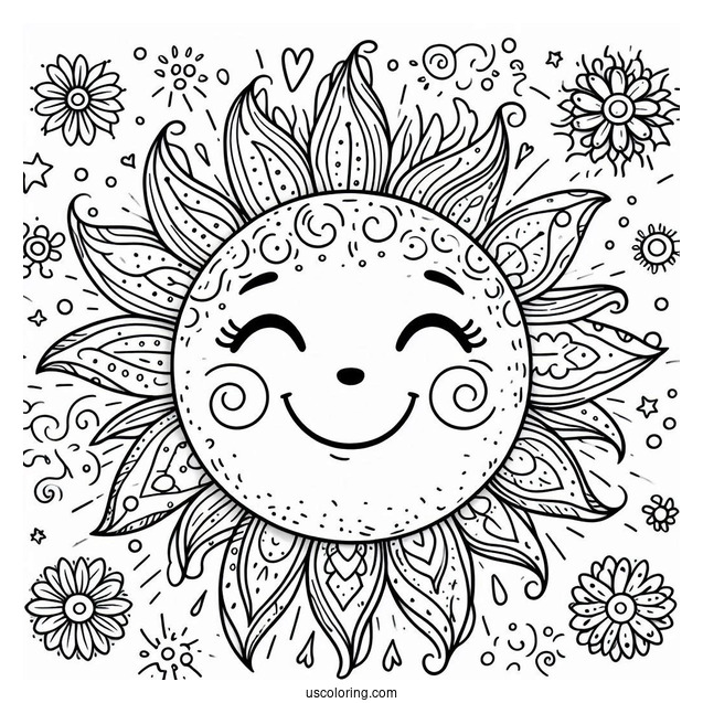 Smiling Sun Coloring Page