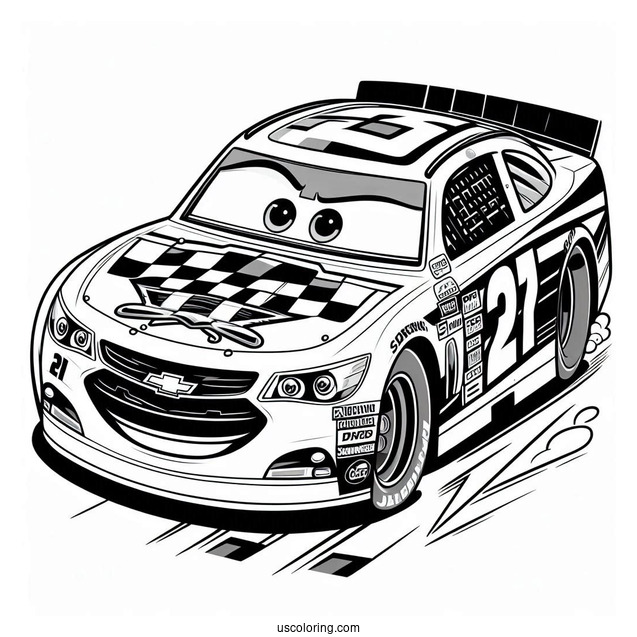 Pixar Cars Nascar Coloring Sheet