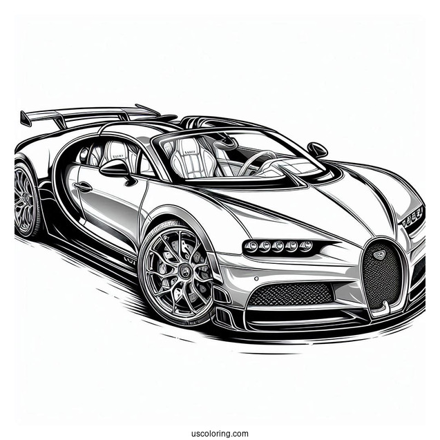 2024 Bugatti Coloring Page W16 Mistral