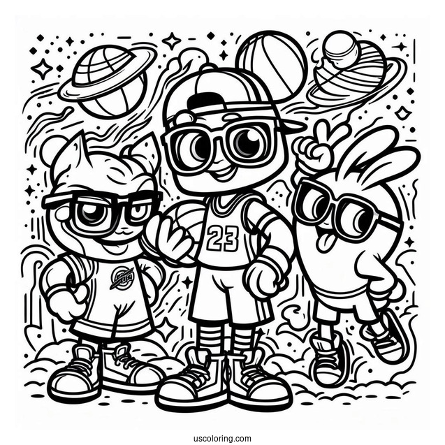 Space Jam Nerdlucks Coloring Page For Kids