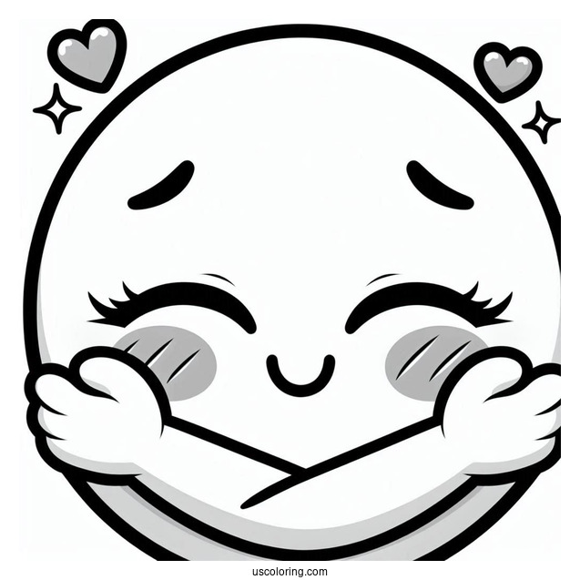 Hugging Face Emoji Coloring Page