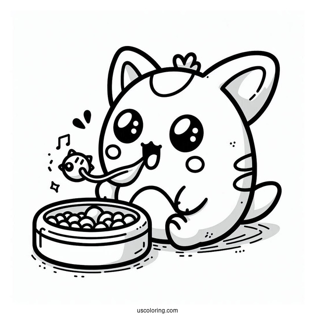 Feeding Tamagotchi Coloring Pages Pet