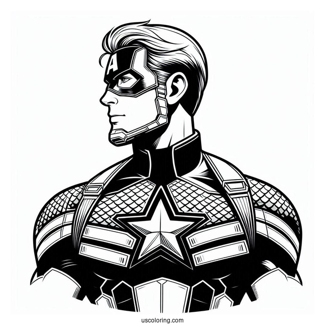 Captain America Superhero Coloring Sheet For Kids
