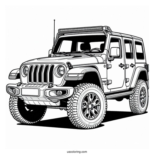 Jeep Wrangler Coloring Page For Kids