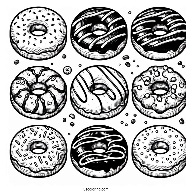 Dozen Dunkin Donuts Coloring Sheet