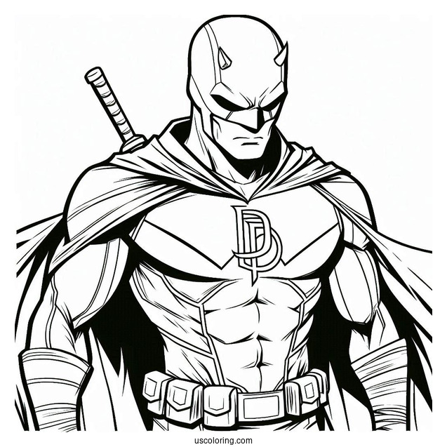 Outline Of Daredevil Coloring Page For Kids