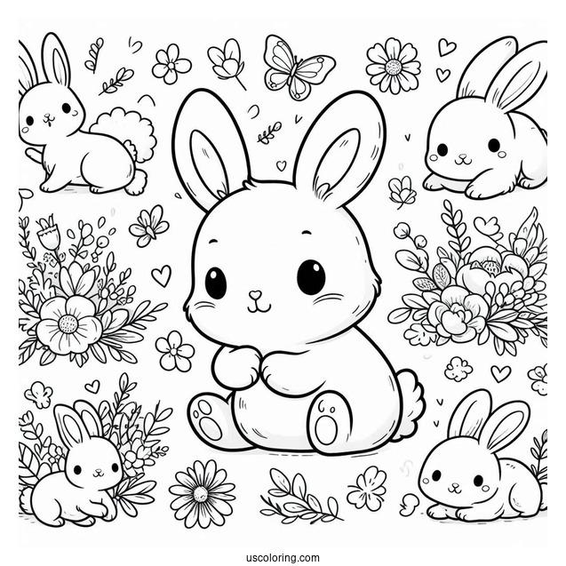Kawaii Peter Rabbit Coloring Page For Preschoolers