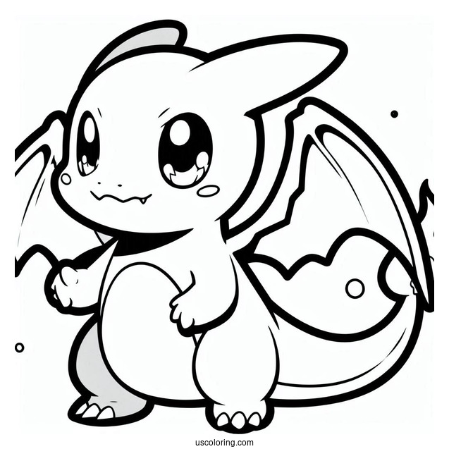 Cute Chibi Charizard Coloring In