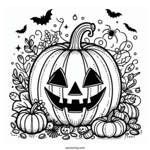 Simple Jack O Lantern Pumpkin Coloring Page Template To Color