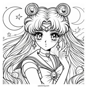 Detailed Coloring Sheet Of Sailor Guardians