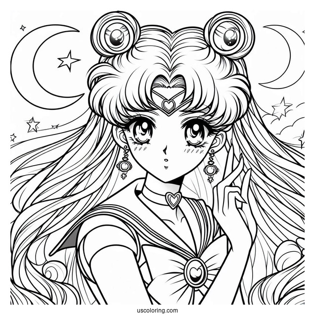 Detailed Coloring Sheet Of Sailor Guardians