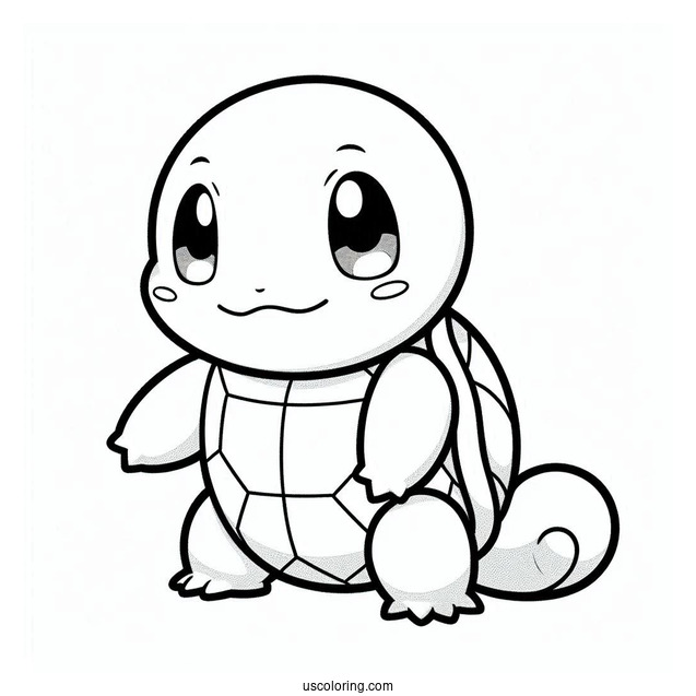 Baby Squirtle Coloring Page In Blastoise Costume